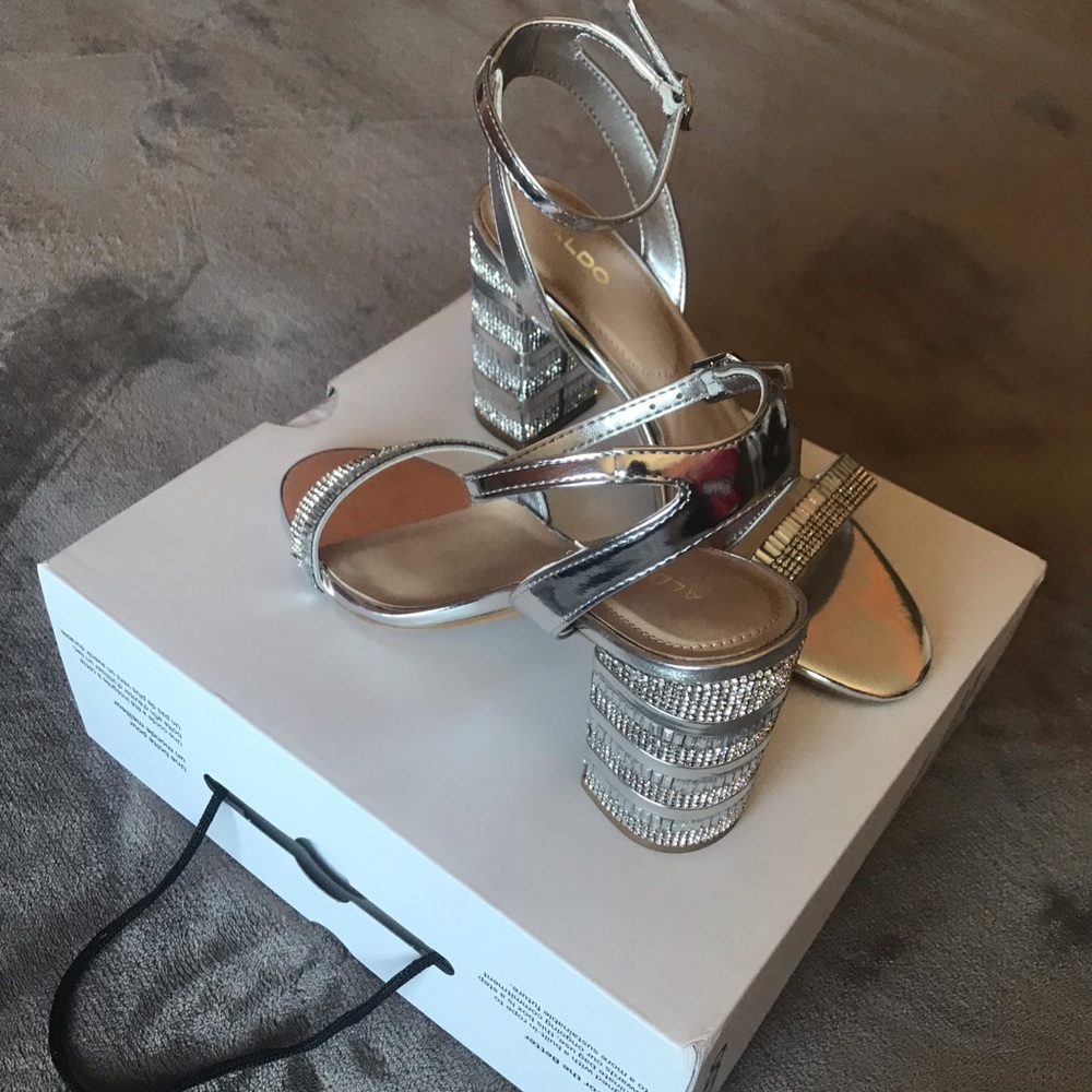Aldo block heel sandals. NWT comes with box.